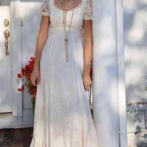 Vintage 70s Gunne Sax Style Lace Dress Maxi